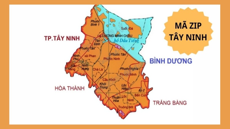 Bảng mã ZIP các huyện trực thuộc Tây Ninh 1